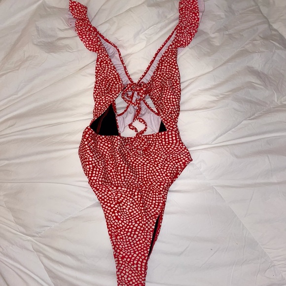 Nasty Gal Other - Nasty Gal Red Dotted One Piece Swimsuit -- XS | 0